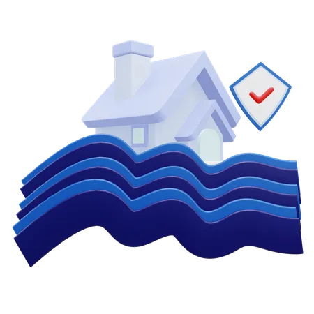 Hochwasserversicherung  3D Icon