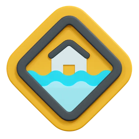 Hochwasserzeichen  3D Icon