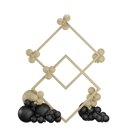 Geometrische Hochzeitsdekoration  3D Illustration