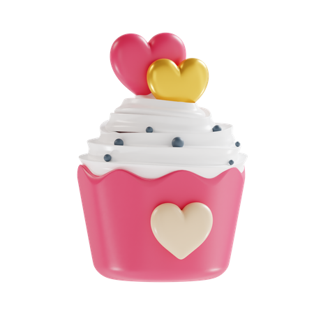 Hochzeits-Cupcake  3D Icon