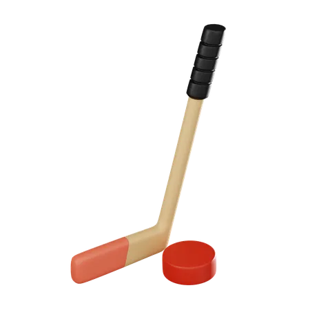 Hockey Sport A Stick And Puck Ideal For Highlighting The Sports Key Elements From Professional Play To Recreational Games On The Ice 3 D Render Illustration 3D Icon