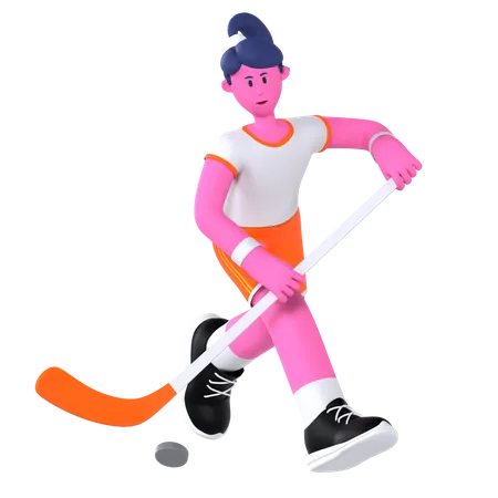 Hockey Player  3D Illustration