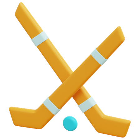 Hockey Sticks 3D Icon