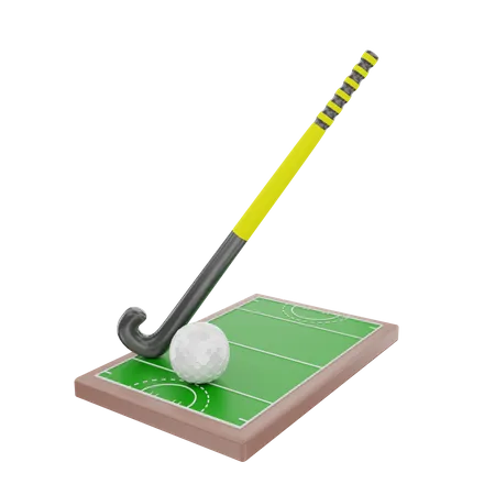 Hockey sur gazon  3D Illustration