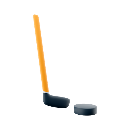 Hockeyschläger und Puck  3D Icon