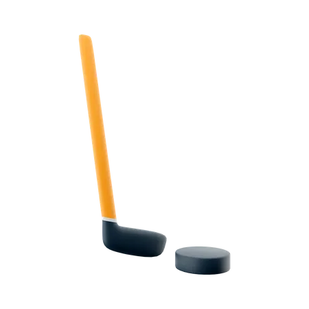 Hockeyschläger und Puck  3D Icon