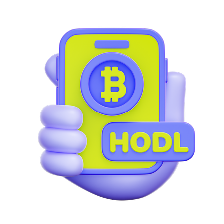 HODL Bitcoin  3D Icon