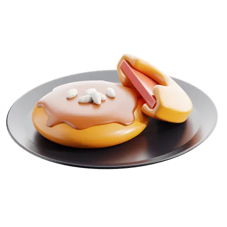 Hoeddeok Korean Food 3 D Icon 3D Icon
