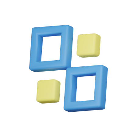 Hohl Groß und klein Quadrat  3D Icon