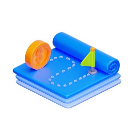 Hoja de ruta financiera  3D Icon
