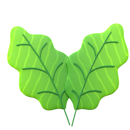 Hoja verde  3D Icon