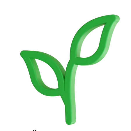 Hoja verde  3D Icon