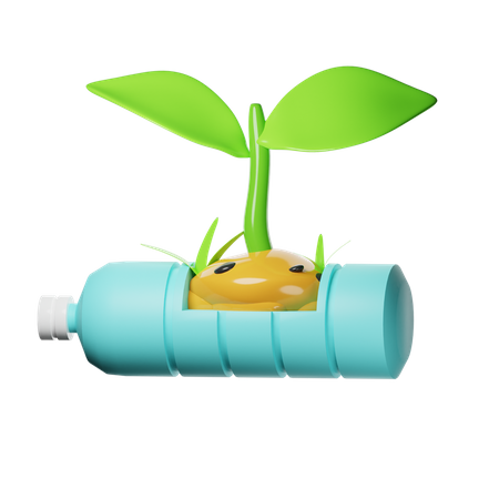Planta y botella  3D Icon