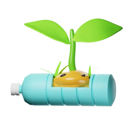 Planta y botella  3D Icon