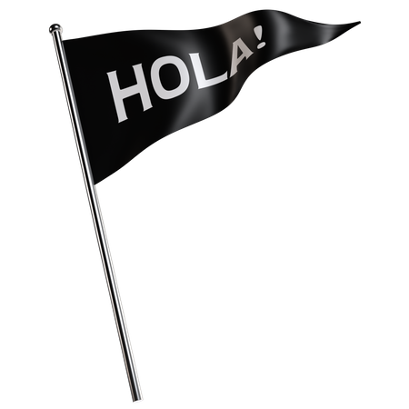 Hola Flag  3D Illustration