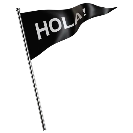 Hola Flag  3D Illustration