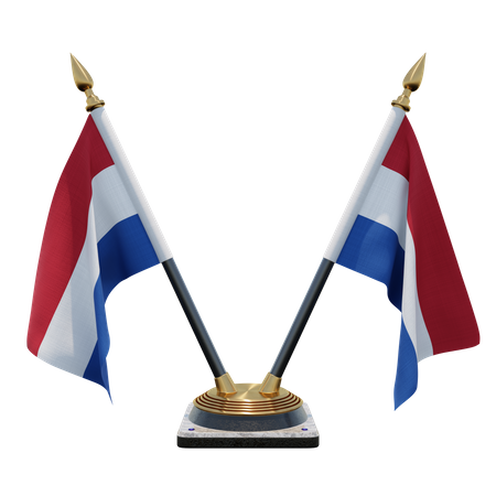 Suporte de bandeira de mesa dupla (V) da Holanda  3D Icon