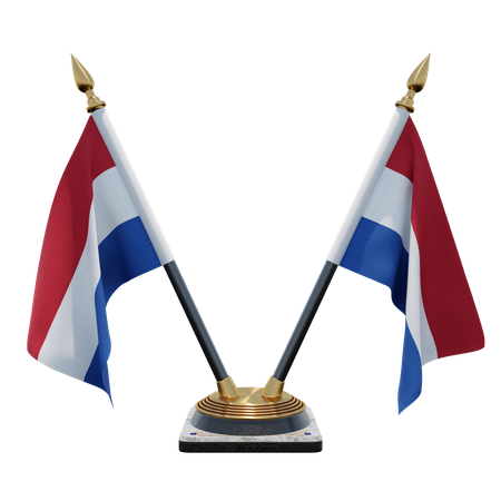 Suporte de bandeira de mesa dupla da holanda  3D Flag