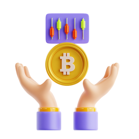 Hold Bitcoin  3D Icon