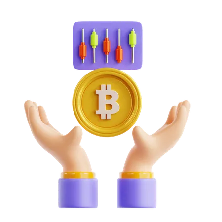 Hold Bitcoin  3D Icon