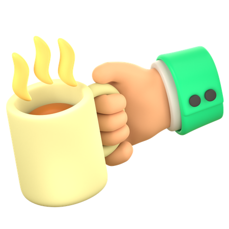 Hold Coffee Hand Gesture  3D Icon