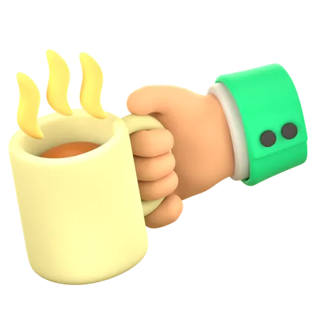 Hold Coffee Hand Gesture  3D Icon