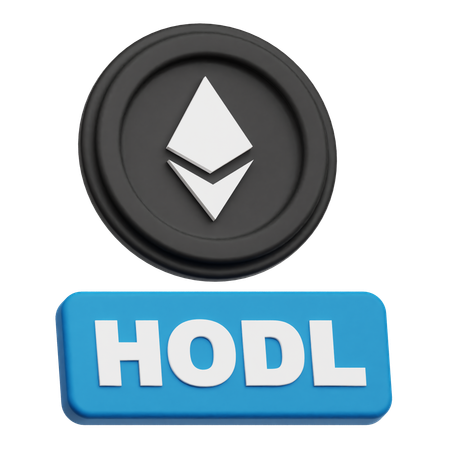 Hold Ethereum Crypto Coin  3D Icon