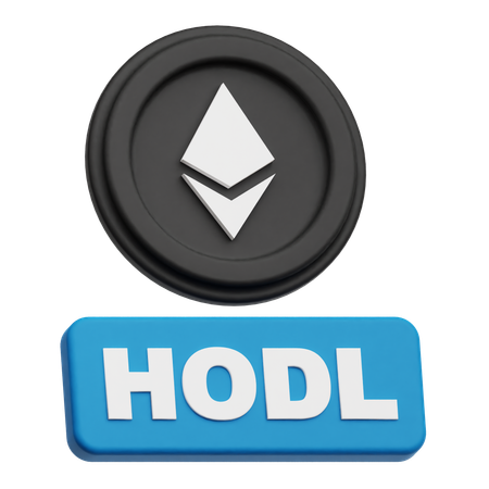 Hold Ethereum Crypto Coin  3D Icon
