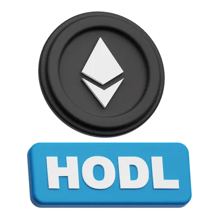 Hold Ethereum Crypto Coin  3D Icon