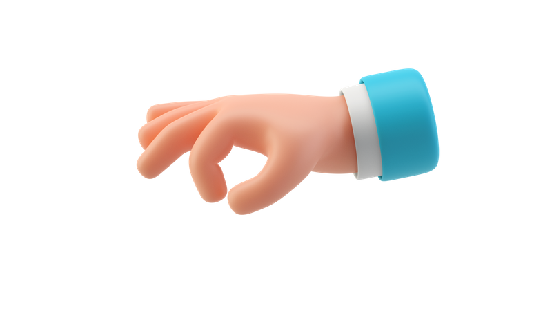 Hold hand gesture  3D Illustration