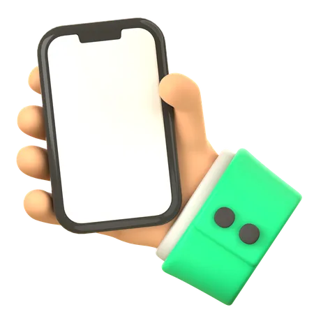 Hold Handphone Hand Gesture  3D Icon