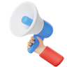 3d hold megaphone logo
