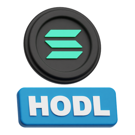 Hold Solana Crypto Coin  3D Icon