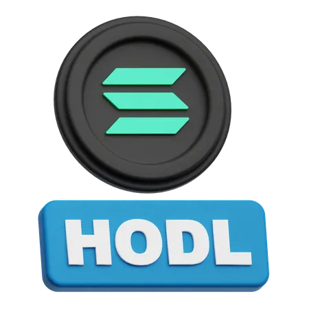 Hold Solana Crypto Coin  3D Icon