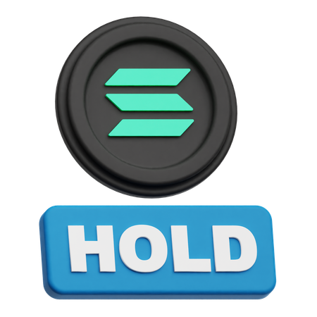 Hold Solana Crypto Coin  3D Icon