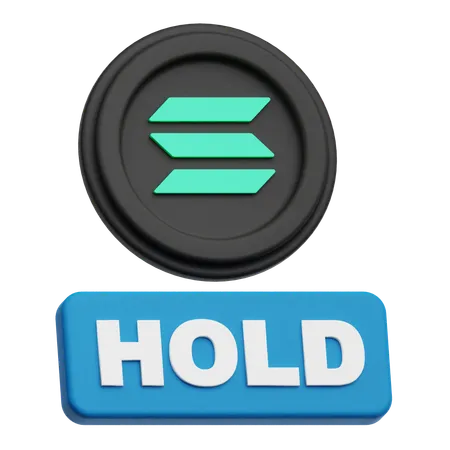 Hold Solana Crypto Coin  3D Icon