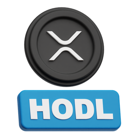 Hold XRP Crypto Coin  3D Icon