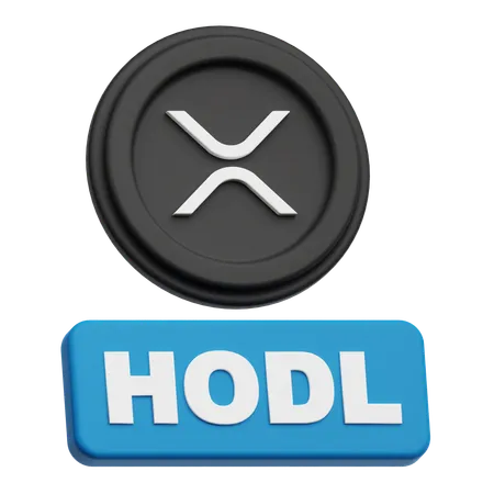 Hold XRP Crypto Coin  3D Icon