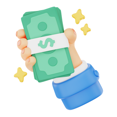 Holding A Bundle Of Money Hand Gesture  3D Icon