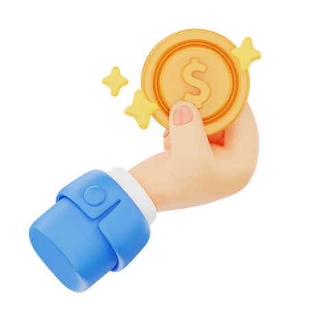 Holding A Coins Hand Gesture  3D Icon