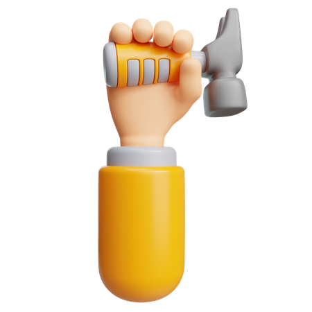 Holding A Hammer  3D Icon
