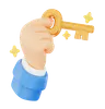 Holding A Key Solution Hand Gesture