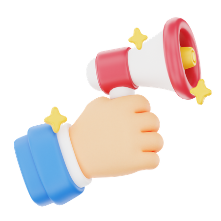 Holding A Megaphone Hand Gesture  3D Icon