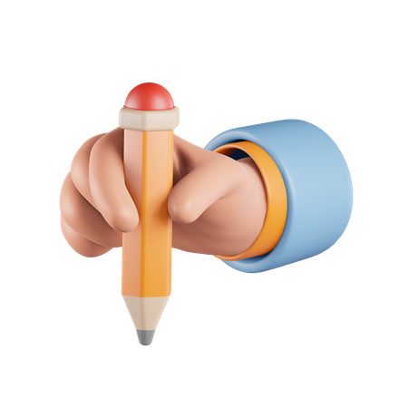 Holding A Pencil  3D Icon