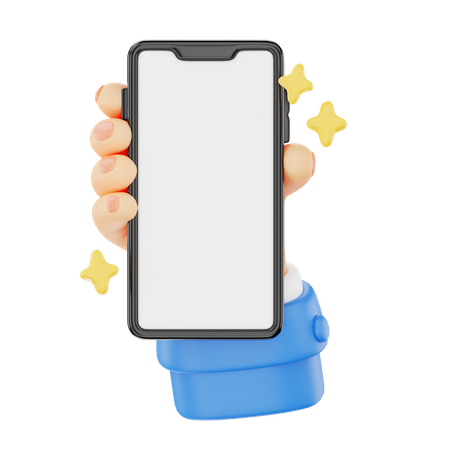 Holding A Smart Phone Hand Gesture  3D Icon