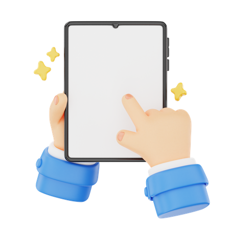 Holding A Tablet Hand Gesture  3D Icon