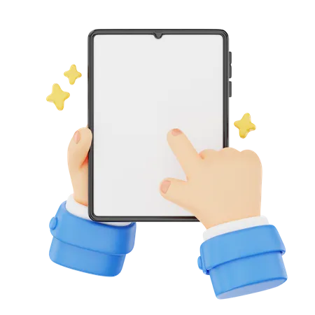 Holding A Tablet Hand Gesture  3D Icon