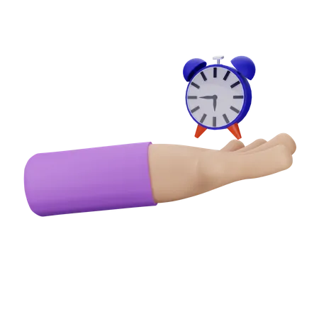 Holding Alarm Clock  3D Icon