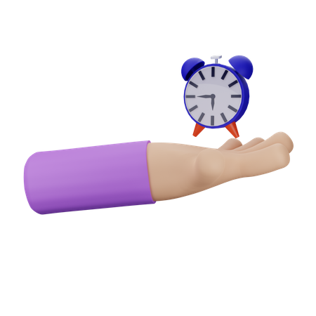 Holding Alarm Clock  3D Icon