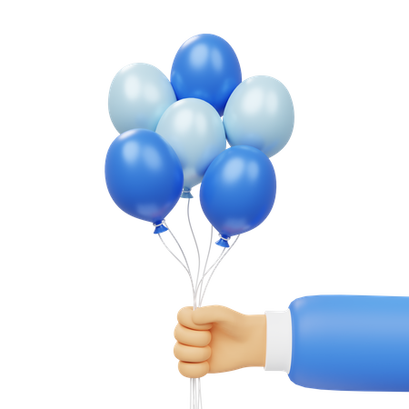 Holding Balloons  3D Icon